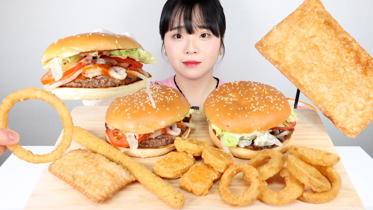 버거킹 햄버거 먹방🍔통새우와퍼 갈릭불고기와퍼 (ft.치즈스틱,고구마크림치즈파이,어니언링,너겟킹) Burger King hamburger Mukbang ASMR