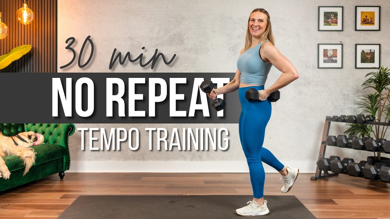 30 min. NO REPEAT TEMPO TRAINING Full Body and Abs Superset Strength ...