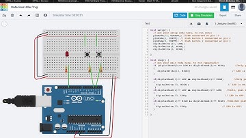 LED Blinking using 2 push buttons on Arduino