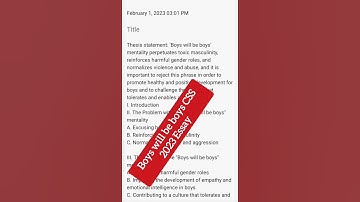 Boys will Be boys 😎😇 Outline of CSS 2023 Essay #css2023 #englishessays #shorts