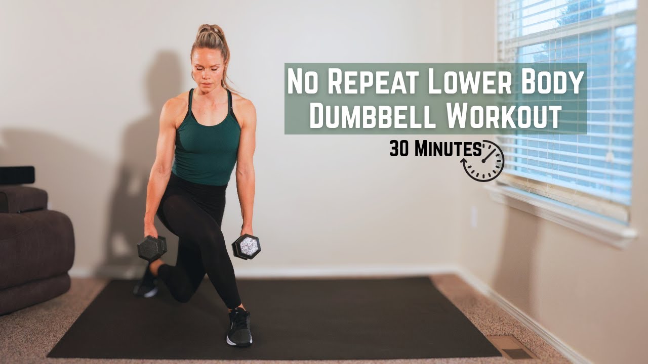 Тренировка для нижней части тела с гантелями (без повторений), 30 минут.