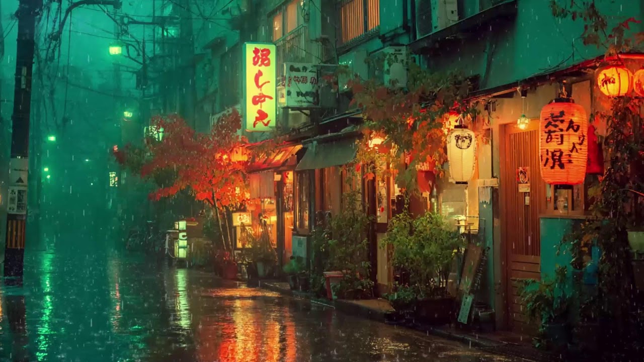 Kyoto Rain Sounds All Night 🌧️ | Better Sleep, Relaxation & Cozy Lofi