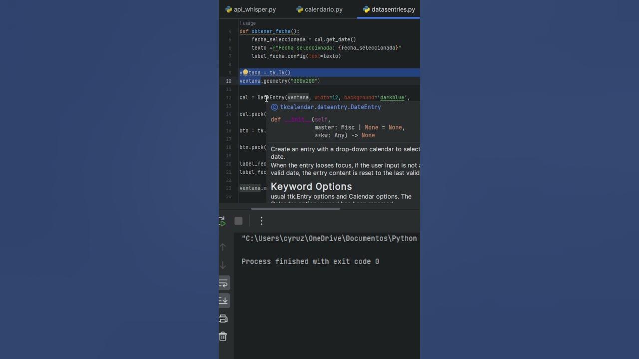 Domina Python: Crea un DataEntry Interactivo con Tkinter y Tkcalendar ...