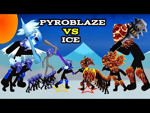 Who Will Win? PYROBLAZE VS ICE | FIRE GRIFFON, ICE PRINCE, FINAL BOSS ICE - STICK WAR LEGACY