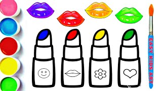 How To Draw Lipstick For Kids Toddlers Lipstick Drawing Easy, Preschool Learning Video