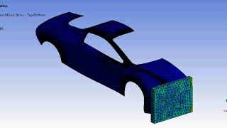 Equivalent stresses  acting on the  frontal impact car crash test (Thickness 0.6mm)