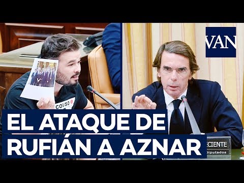 Duro interrogatorio de Rufián a Aznar