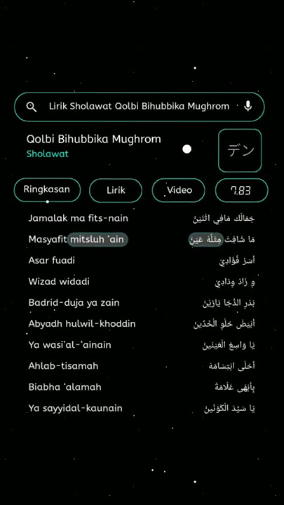 lirik sholawat qolbi bihubbika mughrom