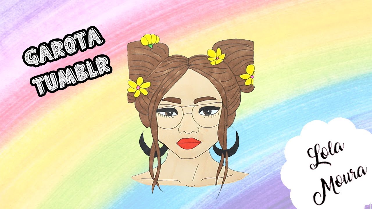 Desenhos de Meninas Tumblr para Colorir Fazendo Self