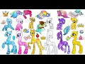 My little pony as Princeses mane 6 Poor gets rich blind bags - crystal  alicorns  paper Dolls