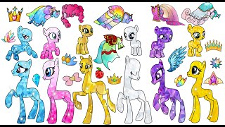 My little pony as Princeses mane 6 Poor gets rich blind bags  crystal  alicorns  paper Dolls