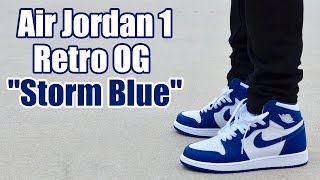 jordan 1 storm blue on feet