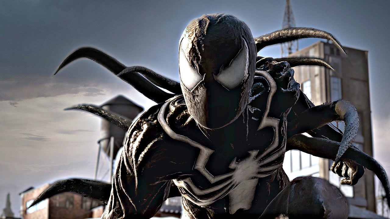 venom-black-suit-spider-man-destroys-everyone-scene-2023-spider-man-2