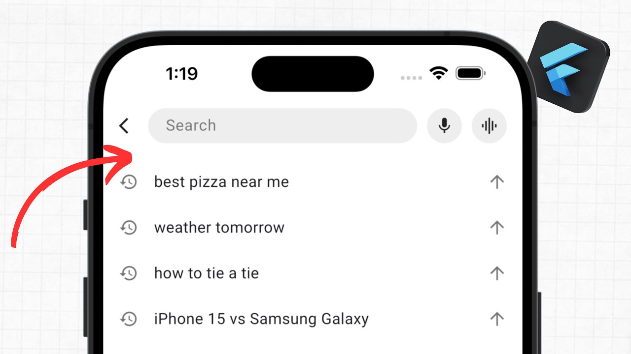 Flutter Search Bar - The Simplest & Fastest Way - #flutter #searchbar ...