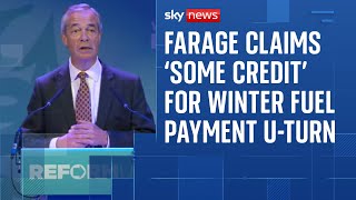 Reform can claim 'some credit' for government U-turn on winter fuel payments