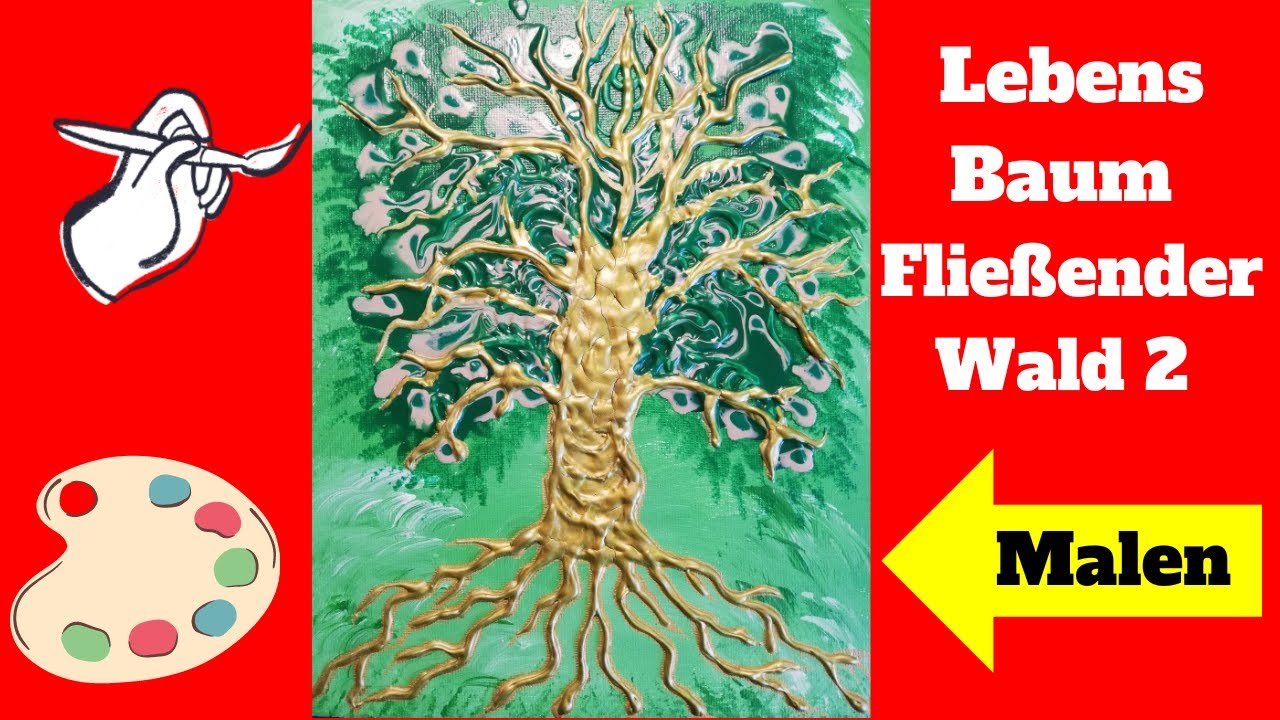 Baum malen/ Lebensbaum Zeichnen/ Fließender Wald 2/ Baum des Lebens