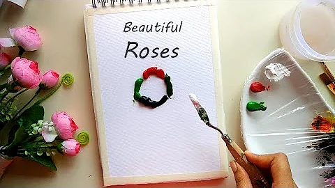 Beautiful Roses 🌹 Painting / Easy Rose Acrylic Painting for Beginners
