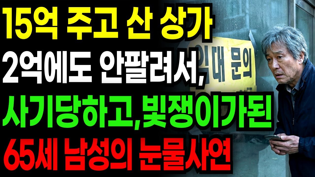 | 노후 자금 사연 | 거북섬에 15억 주고 산 상가 2억에도 안팔려서, 전재산에 빛9억까지 날려버린 65세 남성의 무너지는 노후.  | 노후사연 | 감동사연 | 오디오북 |