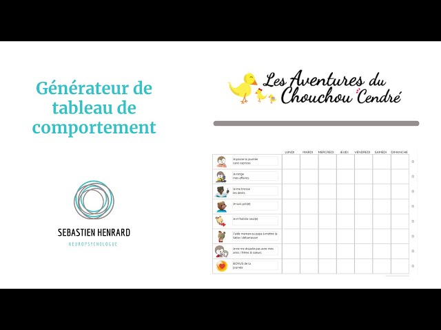 Générateur de tableau de comportement + Générateur de planning familial