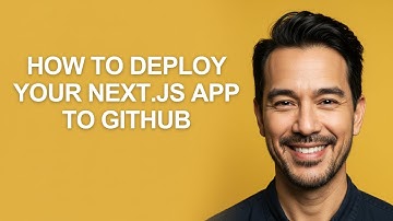 How to Deploy Your Next.js App to Github - KevinHowTo