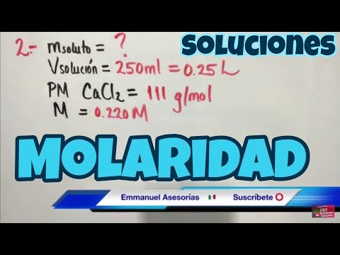 Molaridad de una Solución. Cálculo de Soluto.