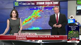 WSFA 12 News January 12, 2023 Tornado Coverage Part 1: Josh Johnson, Amanda Curran, Tyler Sebree screenshot 3