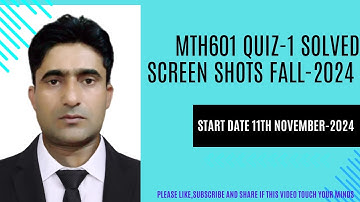 MTH601 Quiz1 Solved Screen shots Fall-2024