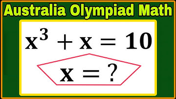 Australia| A Super Interesting Algebra Olympiad Math Problem| Interested Olympic Math|Can you solve?