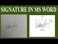 How to create realistic signature in ms word  ms word lessons in tamil