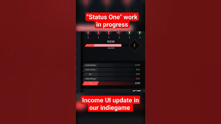 Income UI update in Summary scene in Status One indiegame #games #indiegame #topdown #animation #ui
