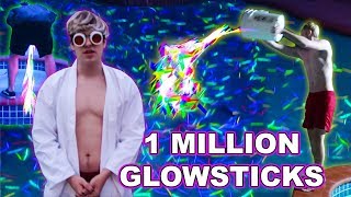 THROWING ONE MILLION GLOWSTICKS IN OUR POOL