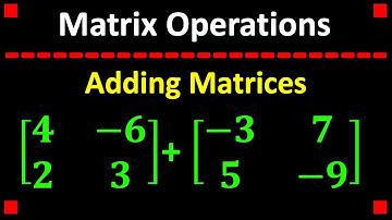 Adding Matrices ❖ Matrix Operations ❖ Matrix Addition