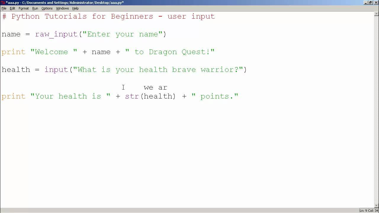 Python Tutorials for Beginners - Getting User Input - YouTube