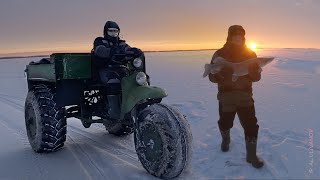 По зимнему Васюганью на Болотоходах! Едем на труднодоступное озеро! Дорога на рыбалку!