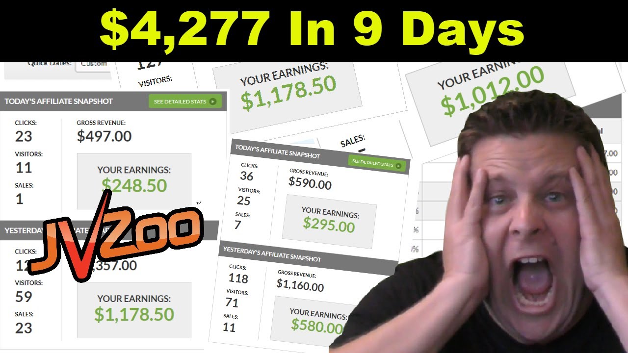 Update JvZoo Как я заработал 4277 долларов за 9 дней - продвигайте продукты JvZoo