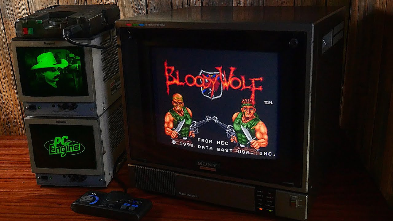 Bloody Wolf (PC Engine) (PC Engine) Sony Trinitron PVM-1271Q 📺 CRT
