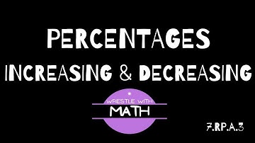 Illustrative Mathematics Grade 7 - Unit 4.6 - Percentages (Increasing & Decreasing)
