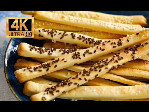 Like a cracker. Curd sticks. Sesame sticks. Sasha Soltova. 4K