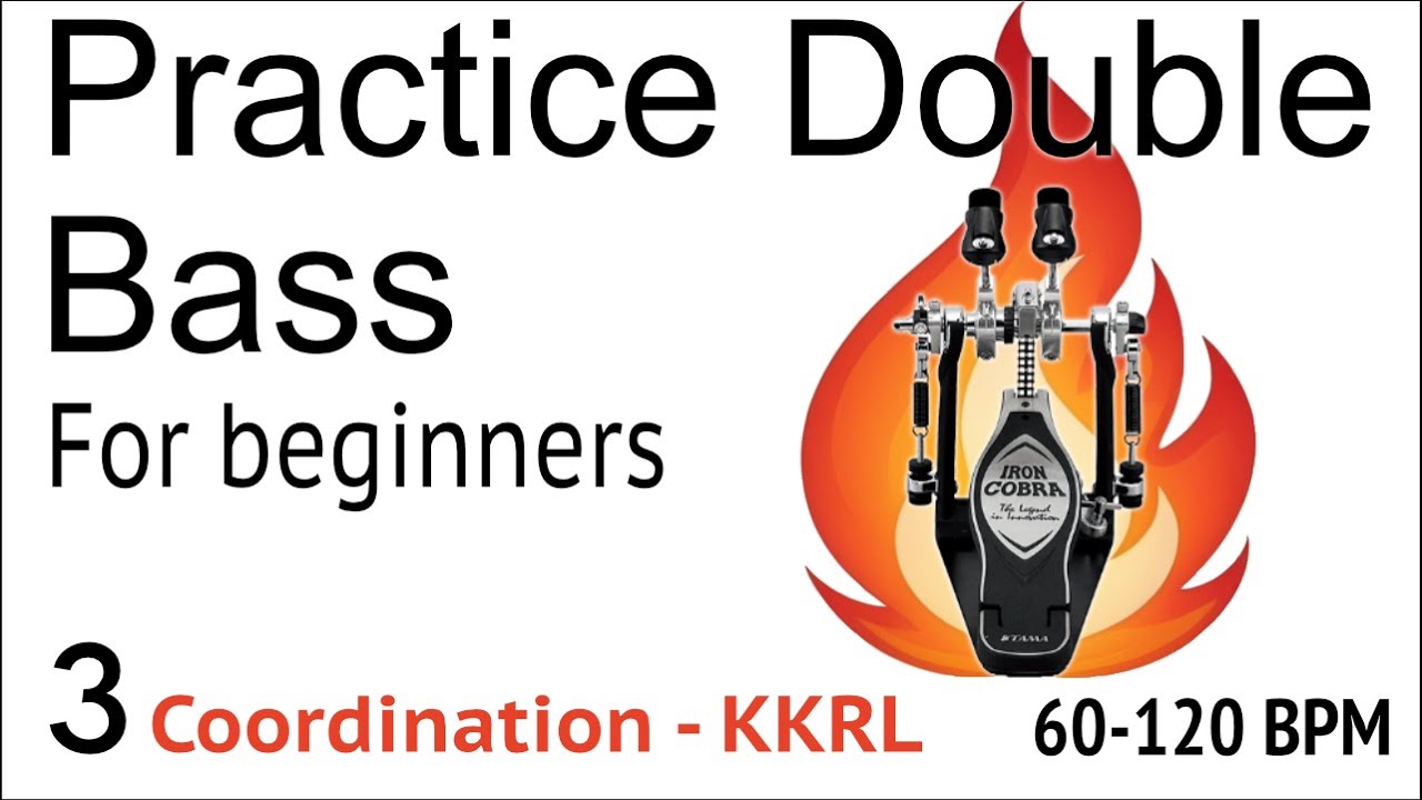 Beginner Double Bass Exercise 3 - Coordination - KKRL | Drum Practice ...