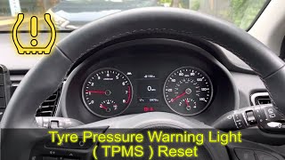 2019 KIA RIO tyre pressure warning reset