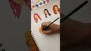 Hair Rendering #shorts | easy  hair drawing  tutorial for beginners | fashion  illustration