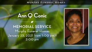 Ann Q. Conic | Obituary Reading | Potomac Room | Murphy Funeral Home of Arlington, VA