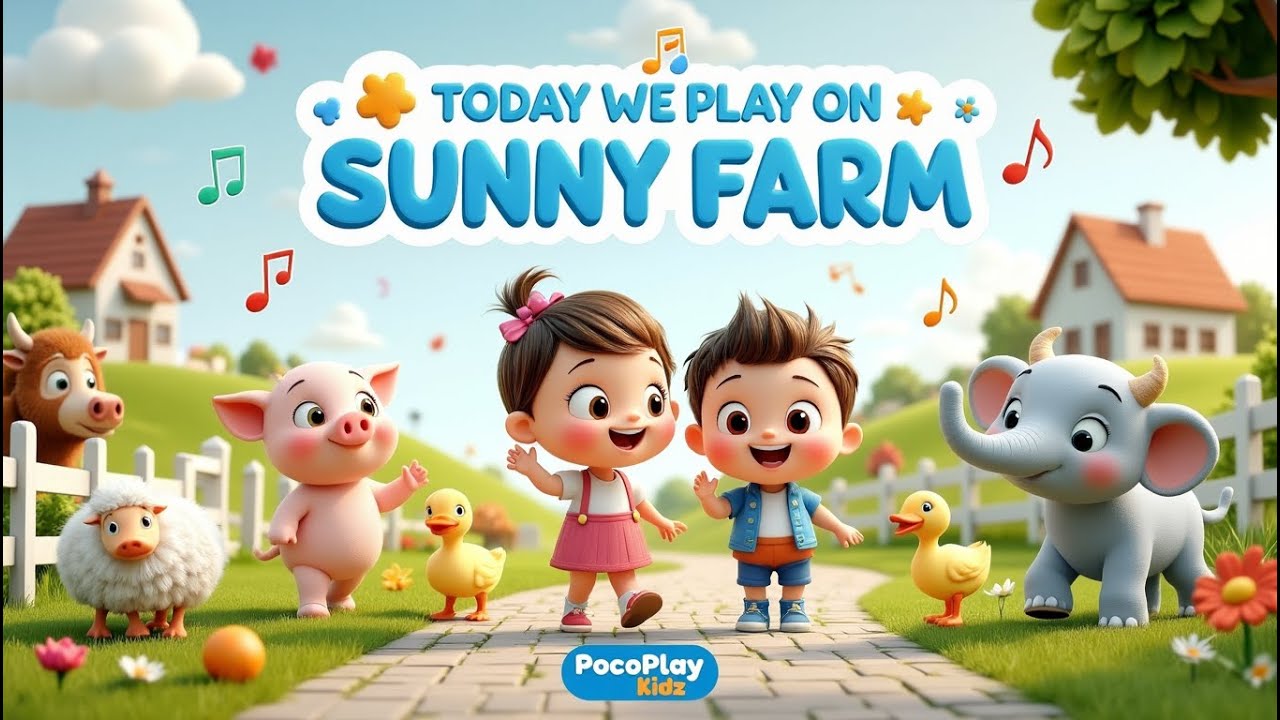 Today We Play on Sunny Farm 🌈 | Animal Sounds & Colors Song for Kids ...
