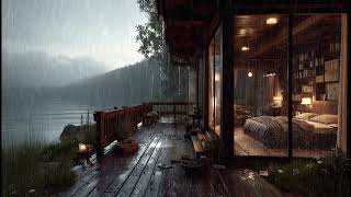 Pluie Relaxante à la Cabane au Bord du Lac | Sons de Pluie Douce pour un Sommeil Profond