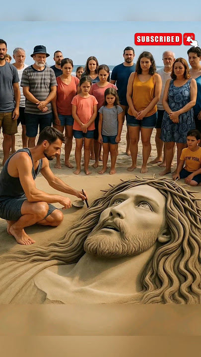 रेत में बना यीशु का जिंदा चमत्कारी रूप | Sand Art से ज़िंदा हुआ विश्वास Jesus #god #jesus #shorts