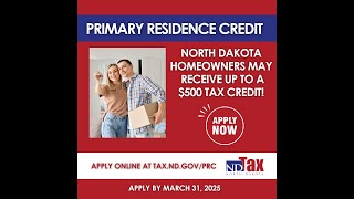 ND Primary Residence Credit (PRC) 2025