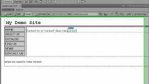 How to create a Dreamweaver Template - video