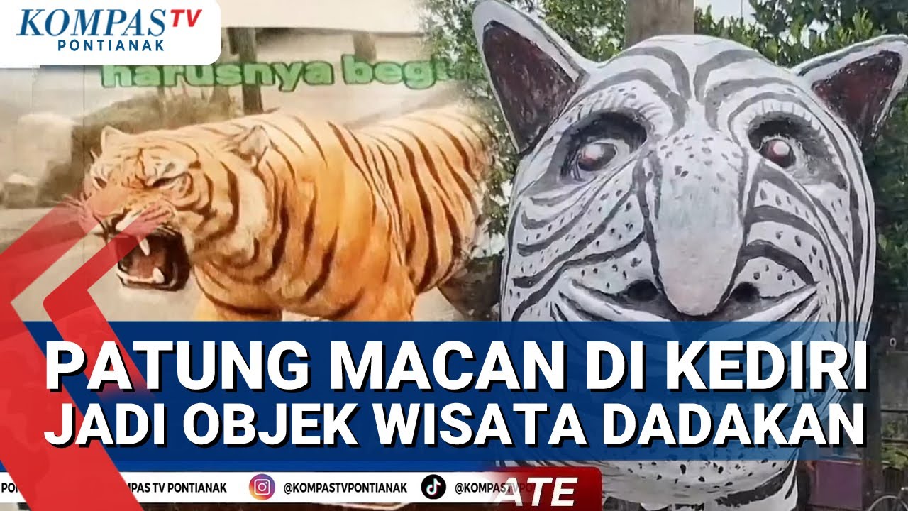Patung Macan Putih di Kediri Bentuknya Tak Sesuai Ekspetasi, Kini Jadi Objek Wisata Dadakan