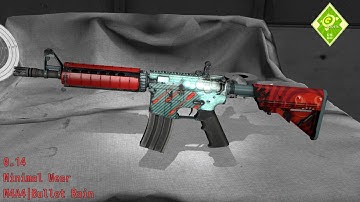 M4A4 | Bullet Rain - Wear and Float