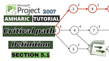 Ms project Amharic አማርኛ tutorial- Definition of Critical path - section 5.1